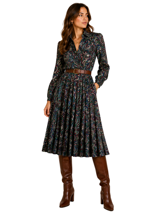 Home on the Range Paisley Midi Dress