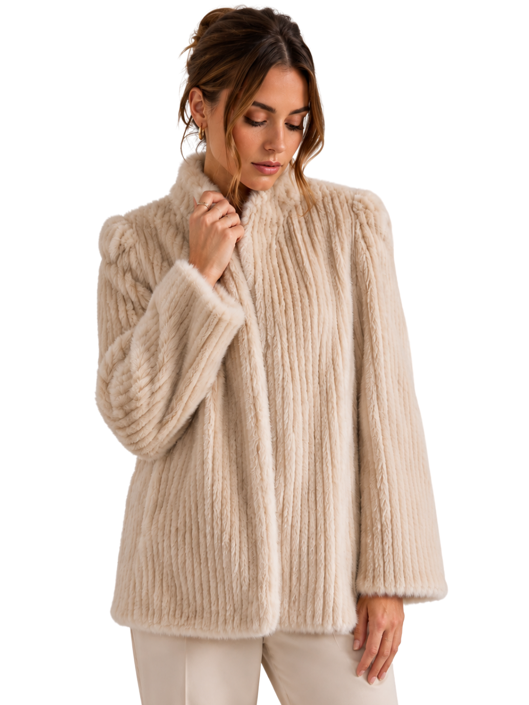 Mob Wife Cream Fur Jacket