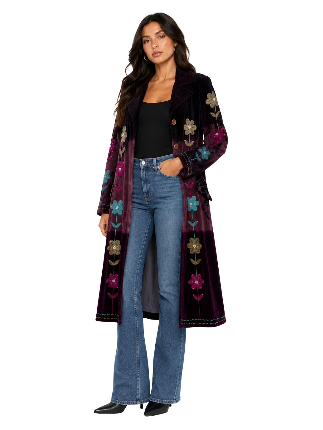 Stevie Velvet Tie Dye Trench