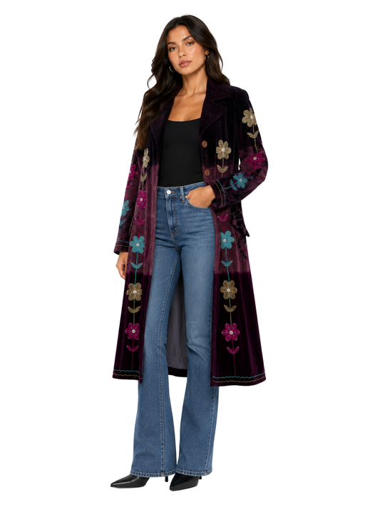 Stevie Velvet Tie Dye Trench