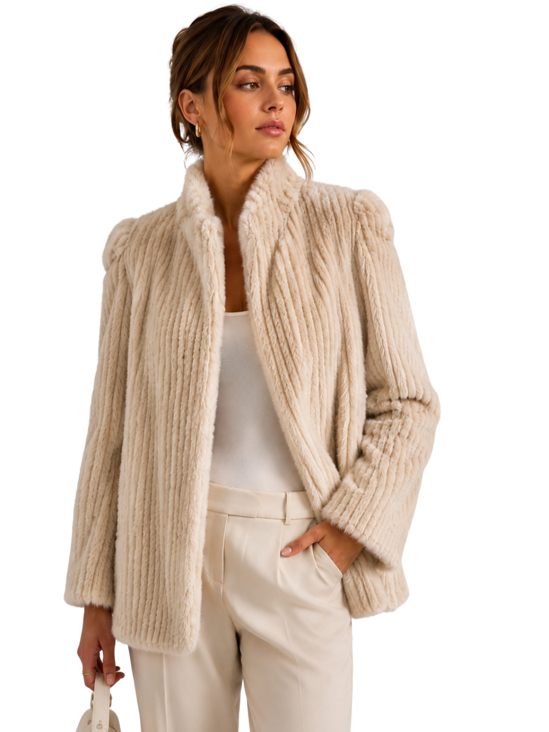 Mob Wife Cream Fur Jacket