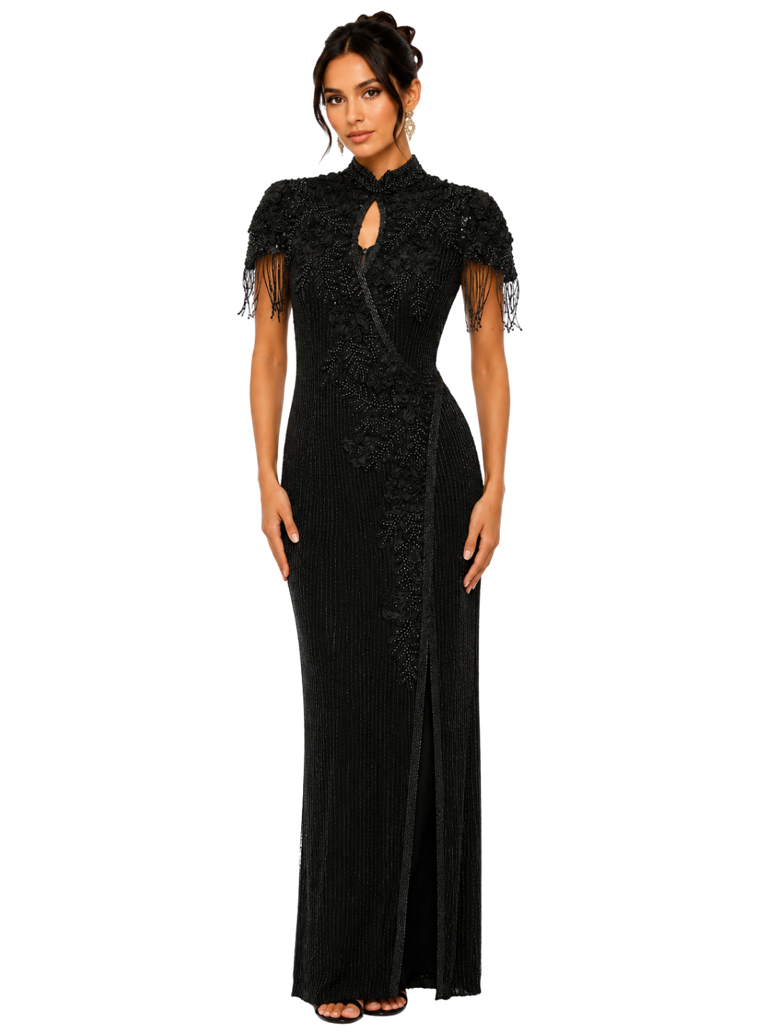 Black Beaded Gatsby Gown