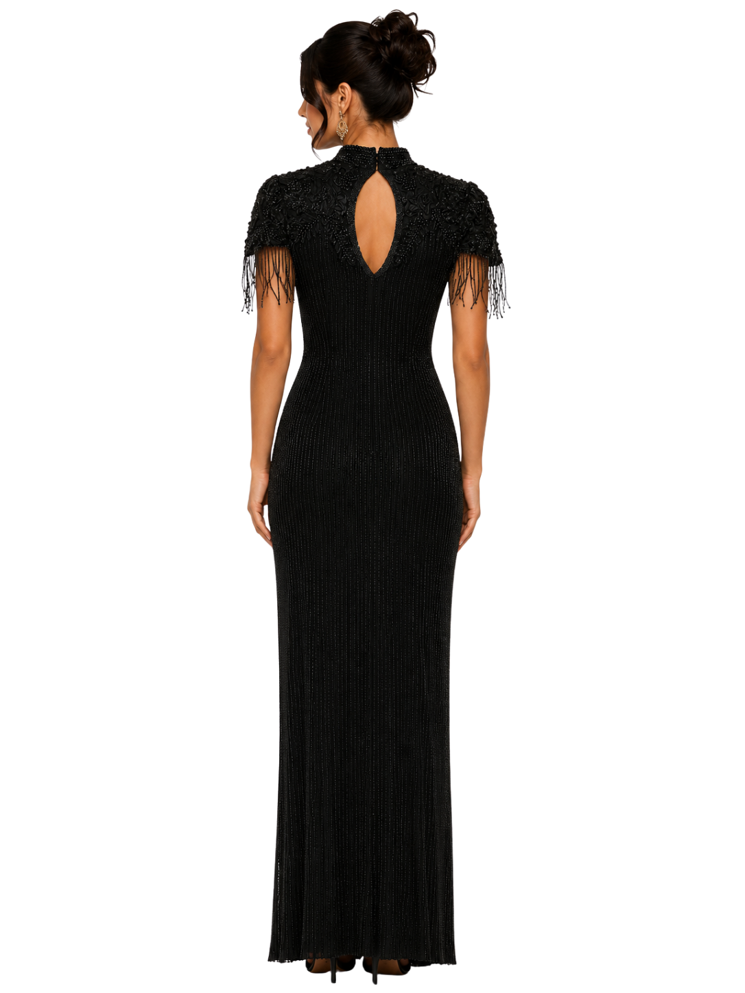 Black Beaded Gatsby Gown