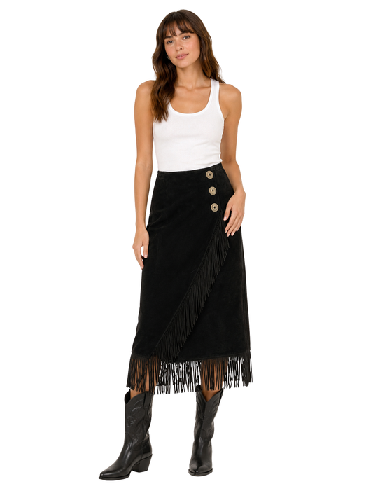 Wild West Suede Fringe Skirt