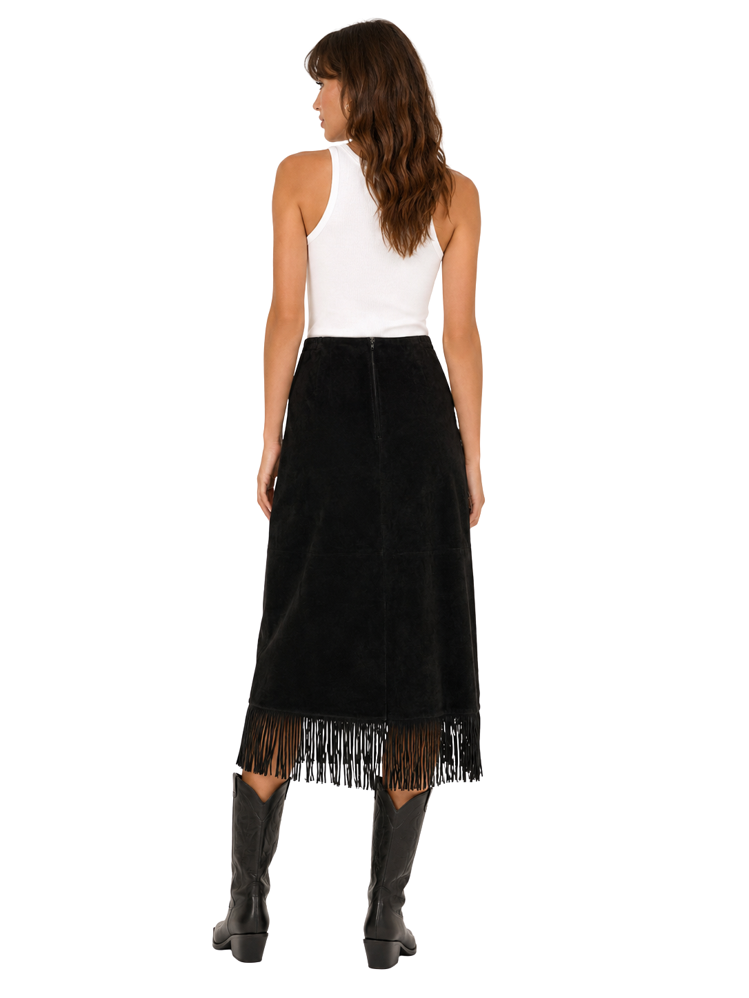 Wild West Suede Fringe Skirt