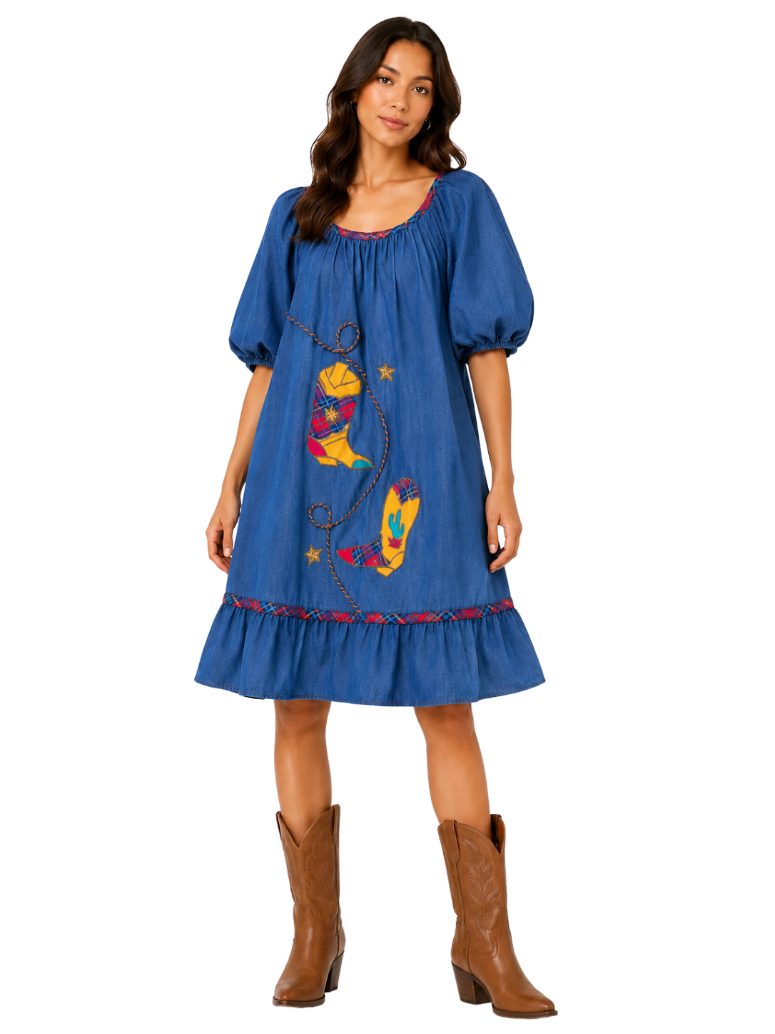 Boot Scoot Denim Midi Dress