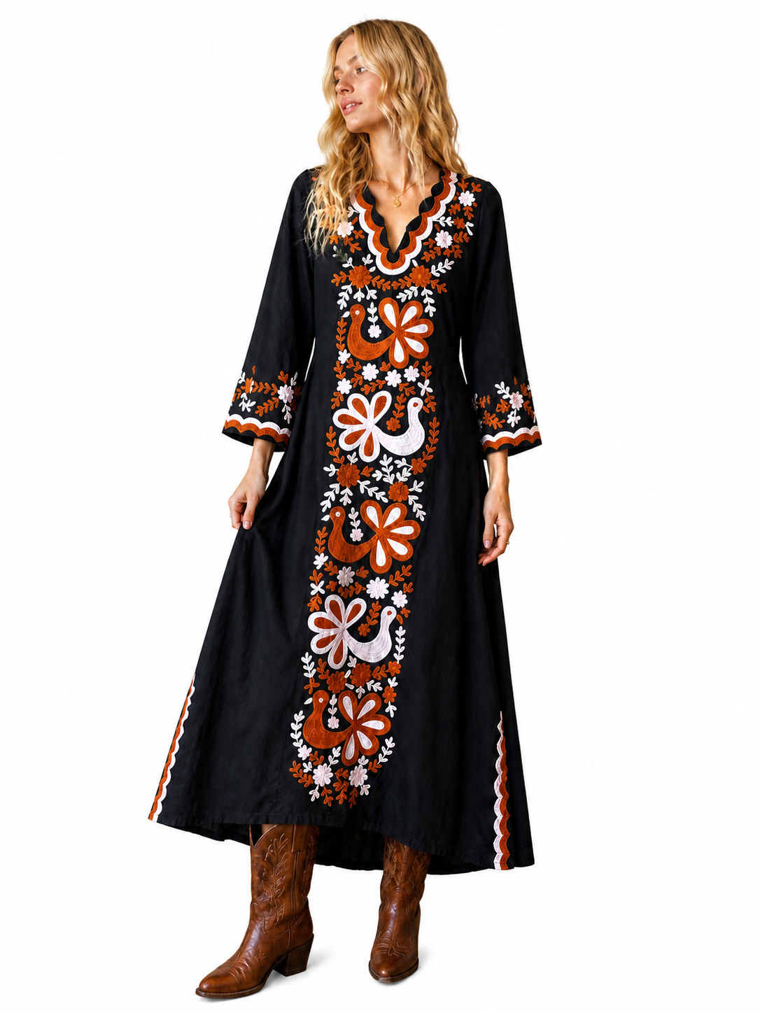Oaxacan Embroidered Maxi Dress