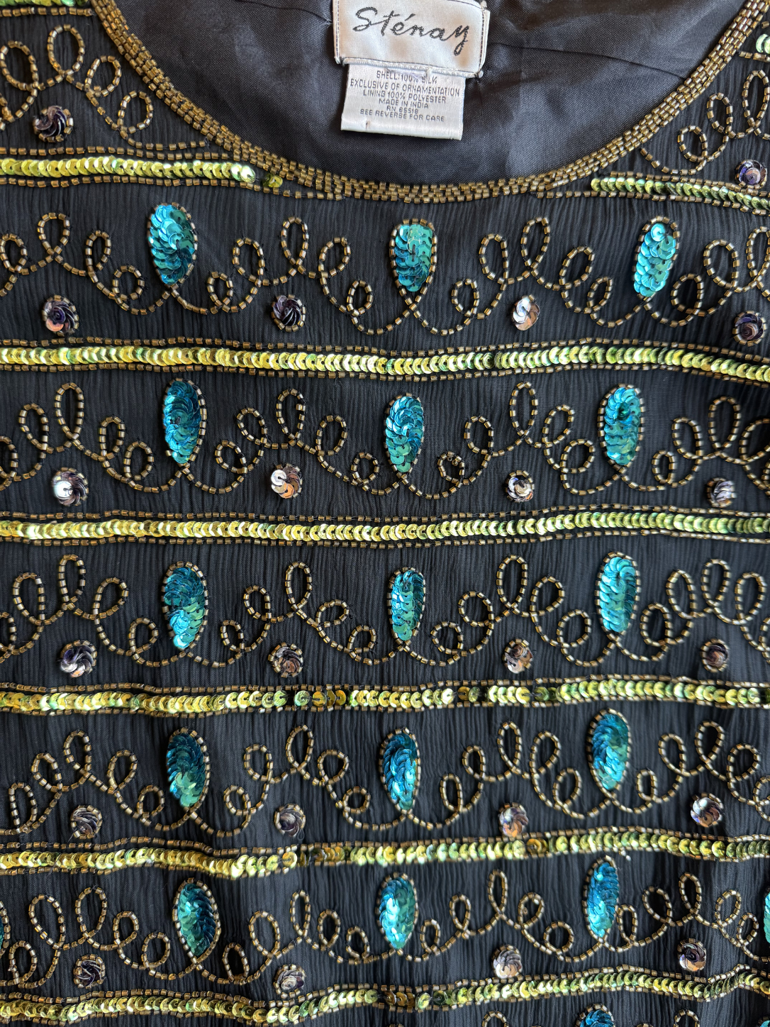 Front Row Sequined Silk Mini Dress