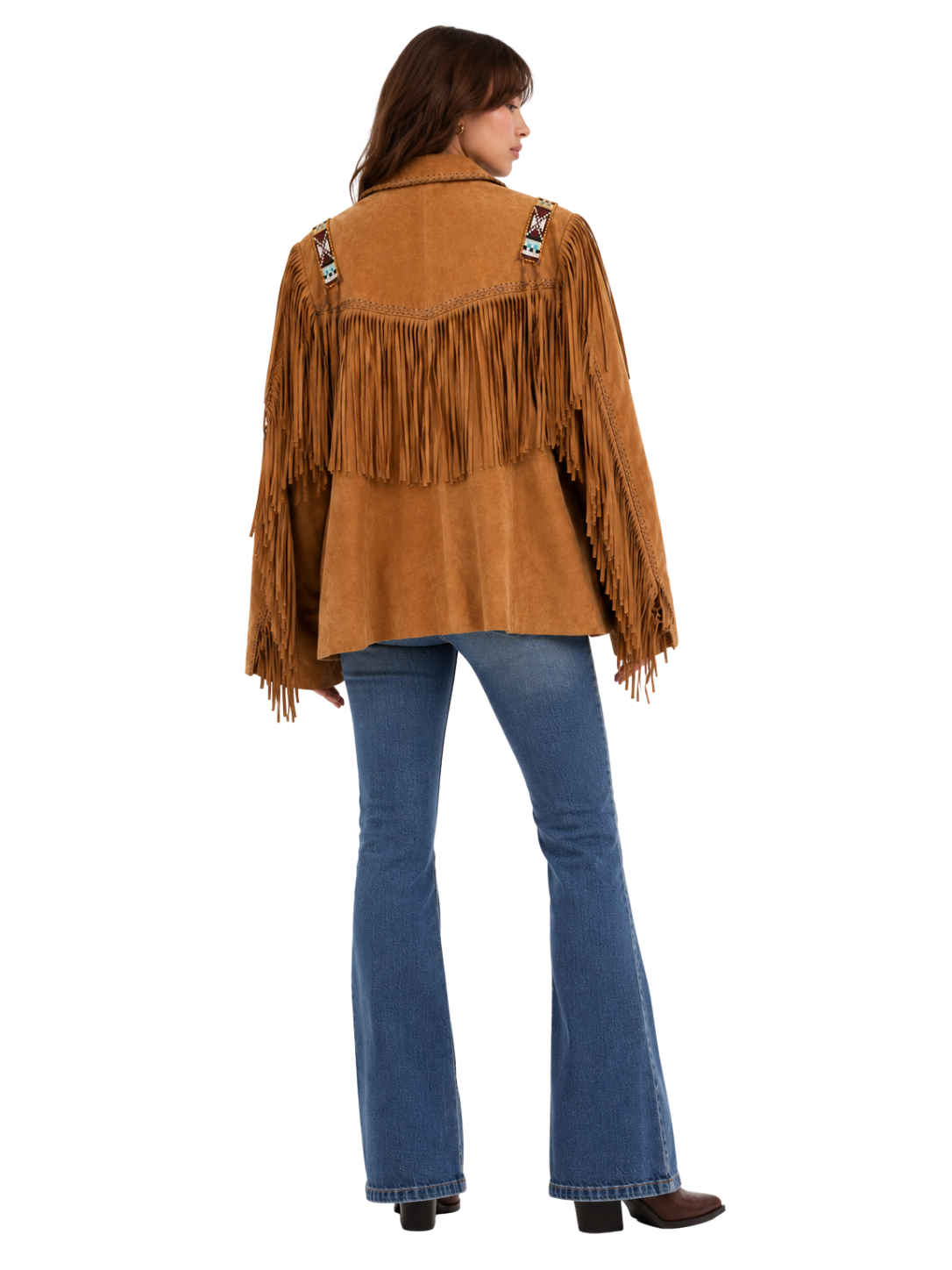 Trading Post Beaded Leather Fringe Jacket