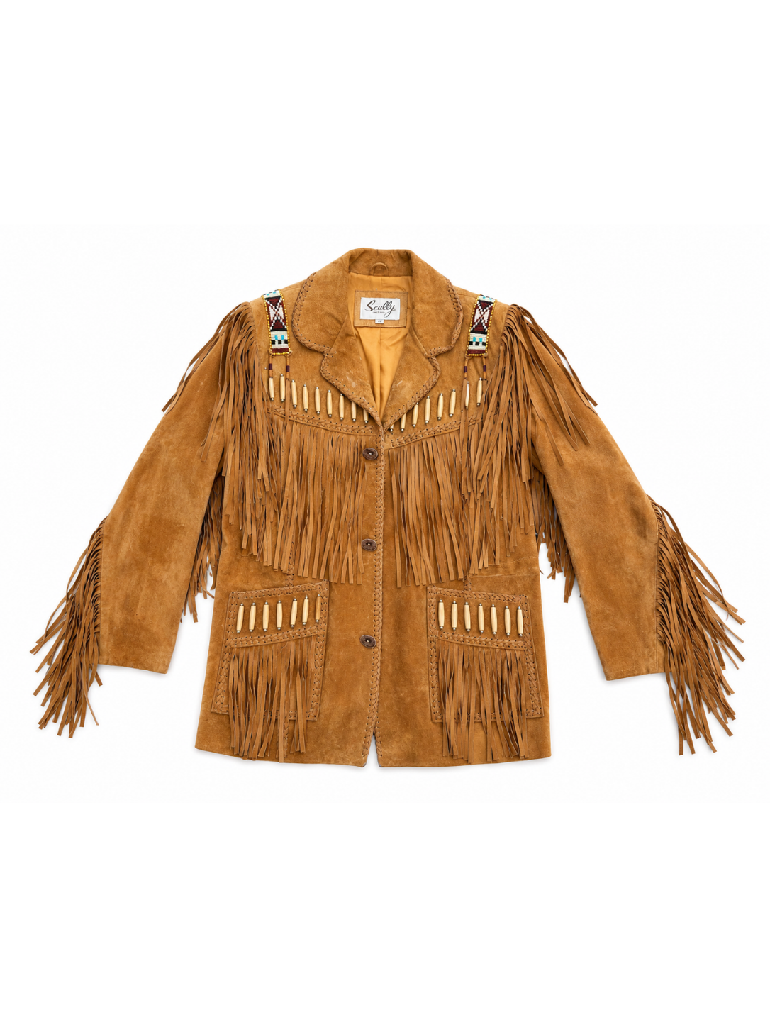 Trading Post Beaded Leather Fringe Jacket