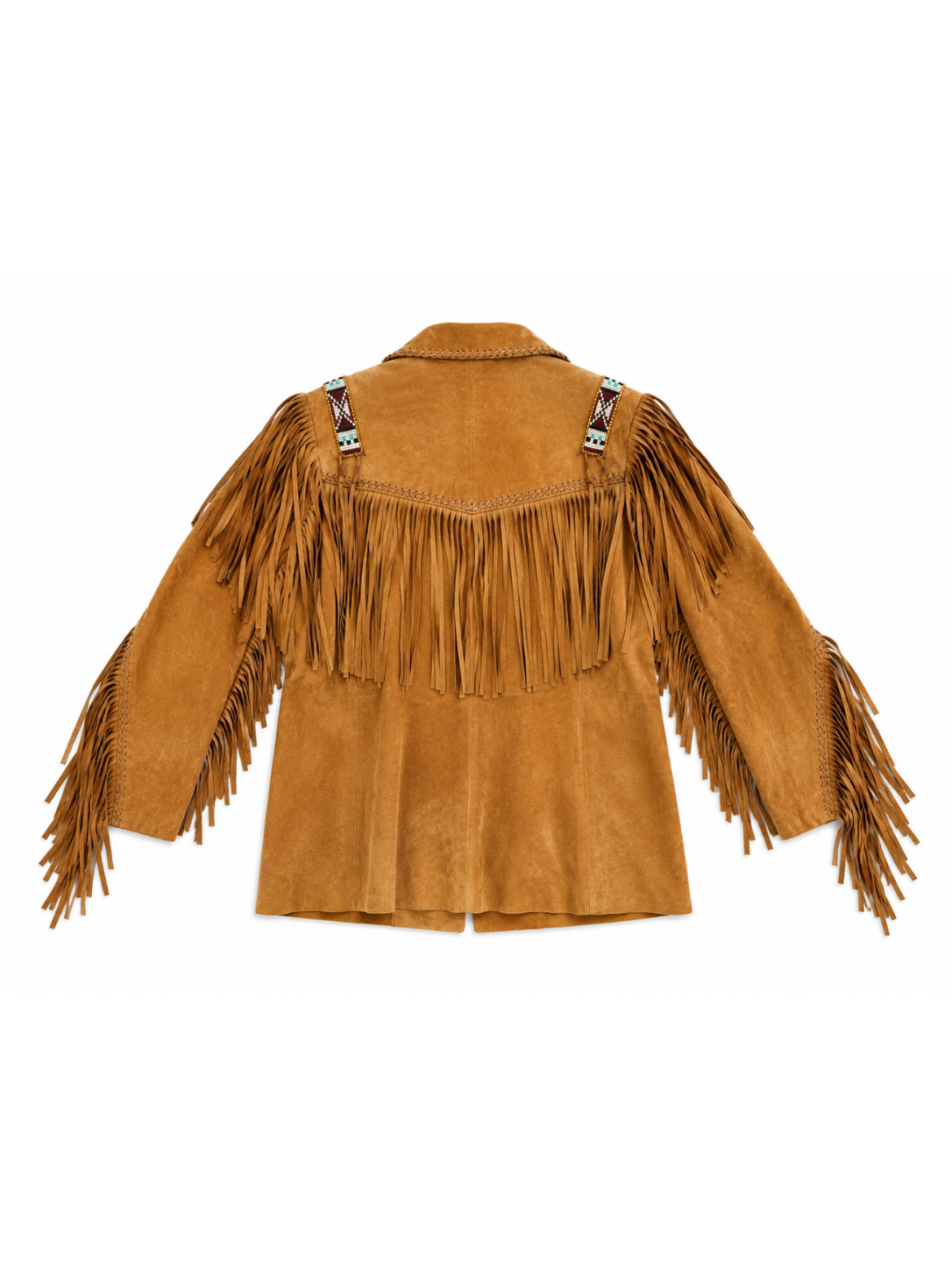 Trading Post Beaded Leather Fringe Jacket