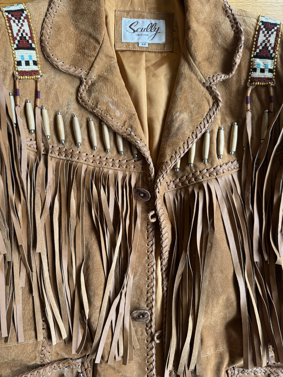 Trading Post Beaded Leather Fringe Jacket