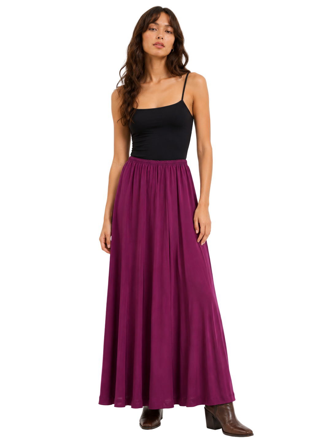Stone Fruit Silk Maxi Skirt