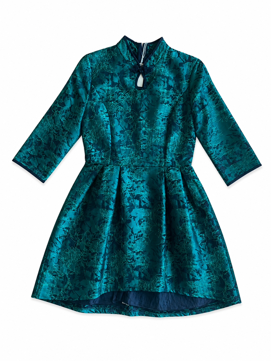 Emerald Jacquard Mini Dress