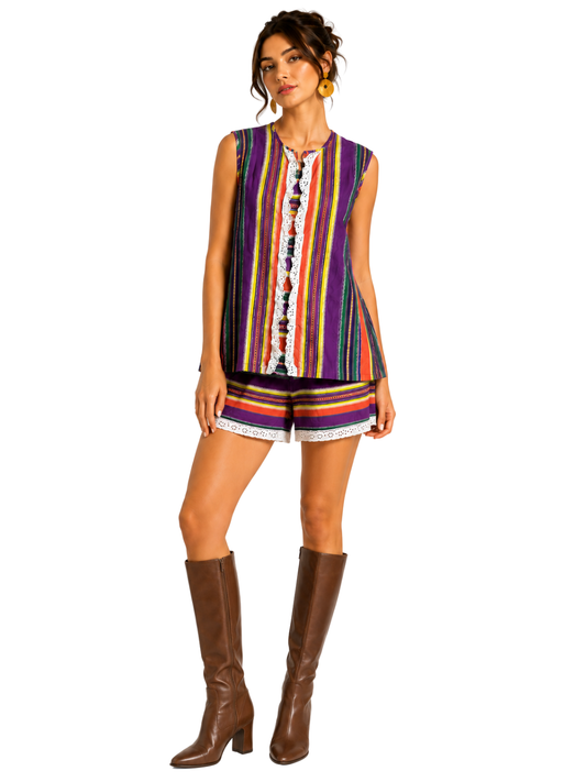 Mexico Honey Cotton Striped Set