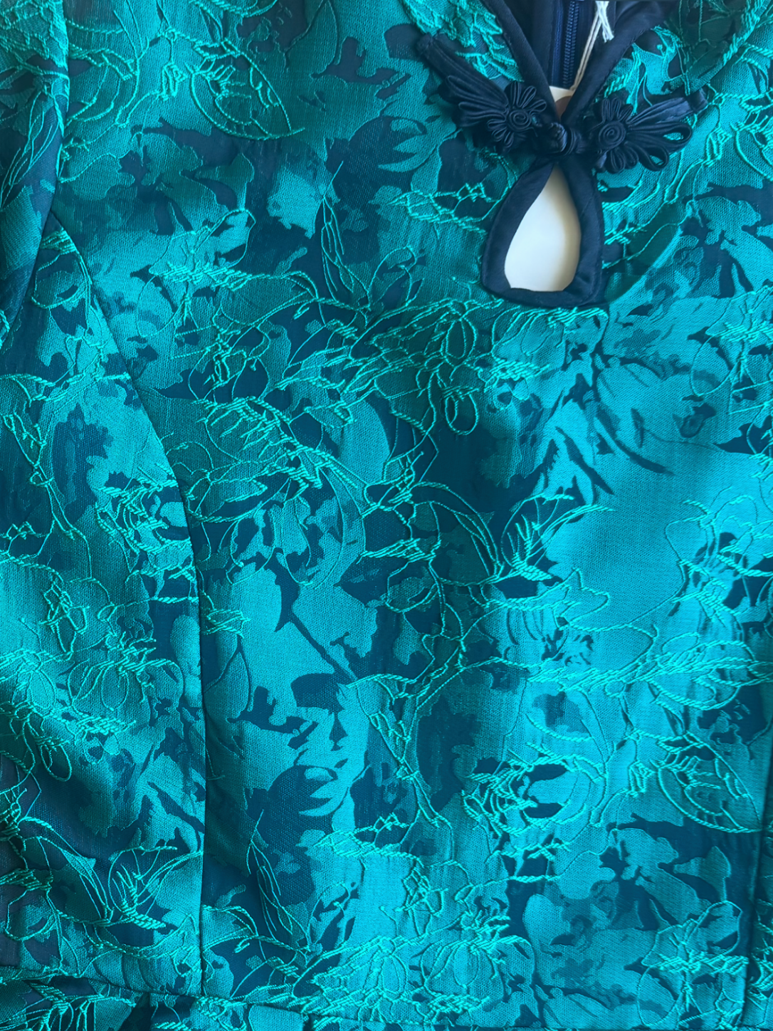Emerald Jacquard Mini Dress