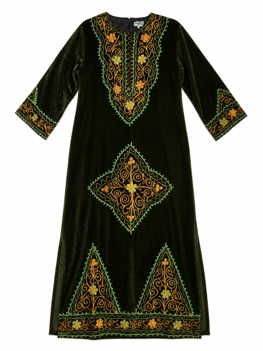 Woodland Flower Velvet Maxi Dress