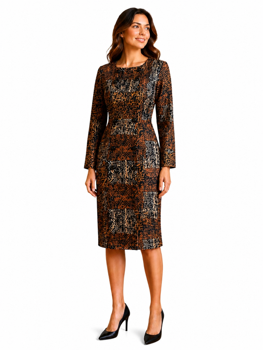 Siren Silk Tribal Midi Dress