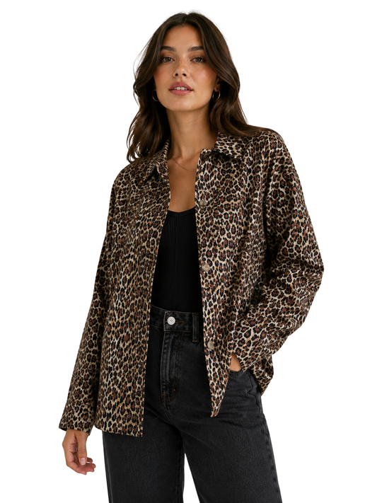 LA Woman Leopard Shacket