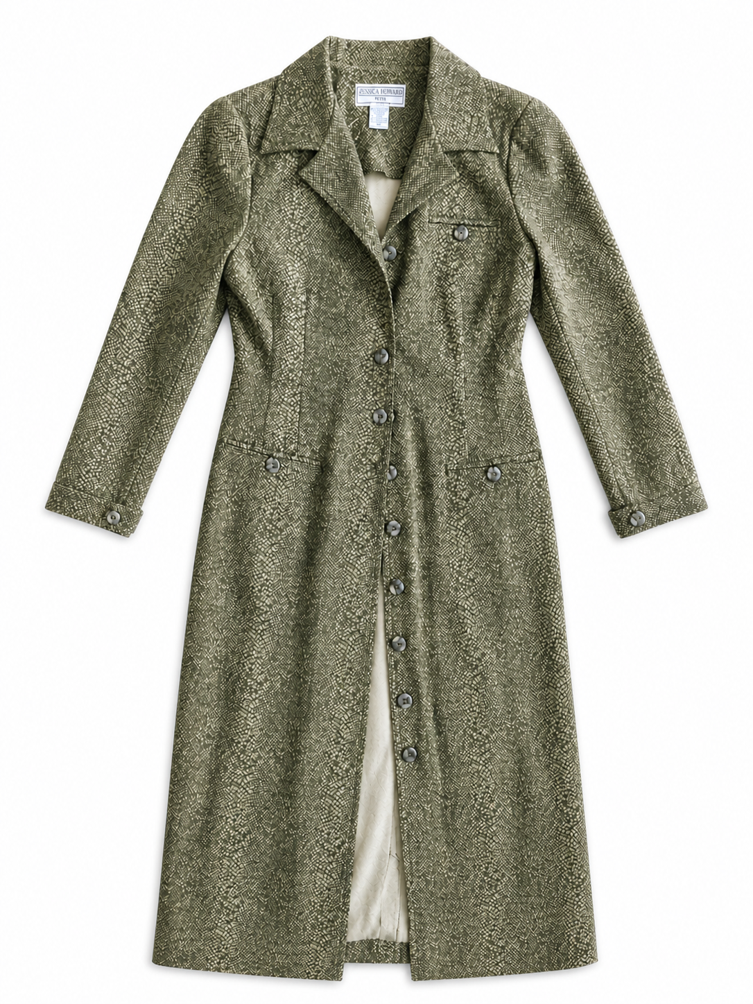 Jessica Howard Reptilian Duster Coat