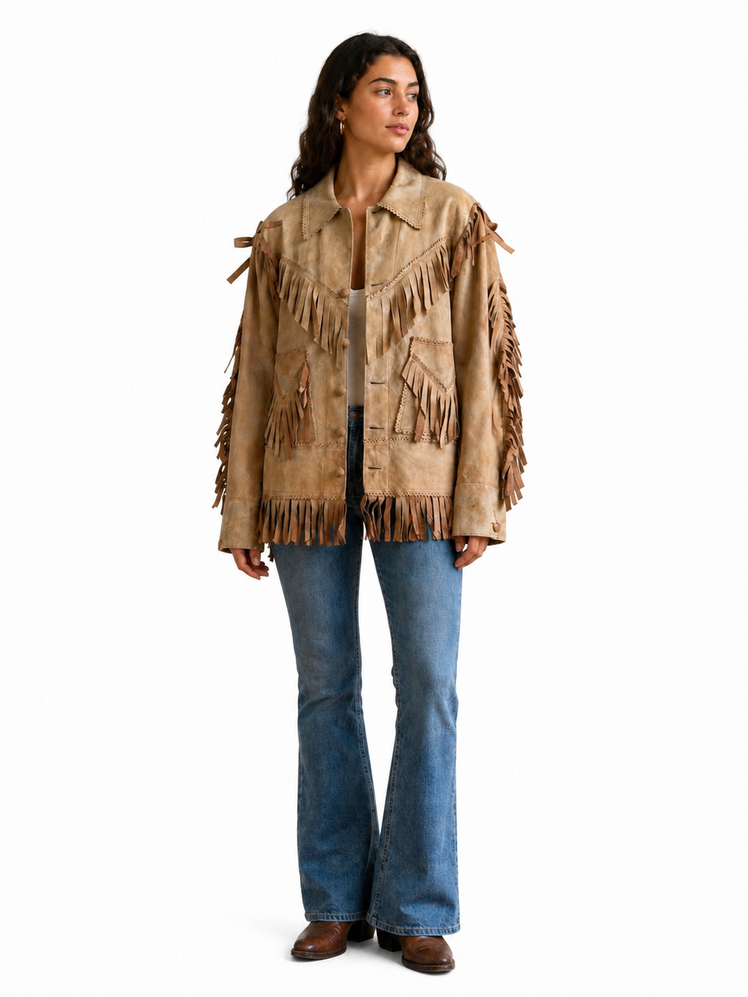 Handmade Suede Fringe Leather Jacket