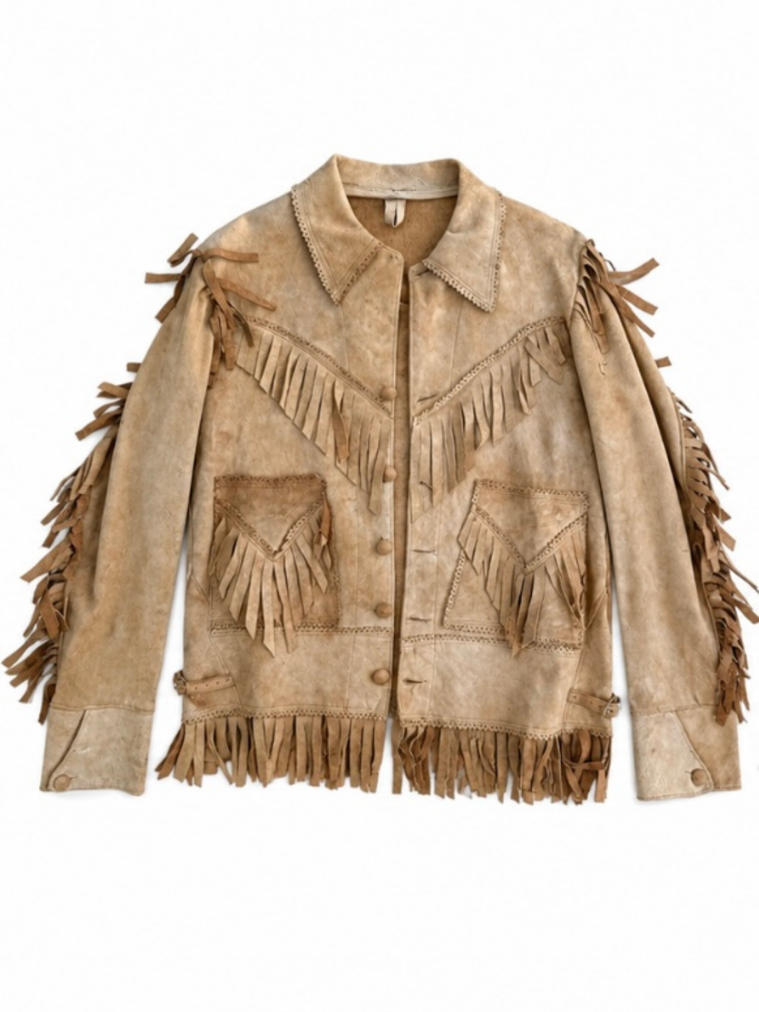 Handmade Suede Fringe Leather Jacket