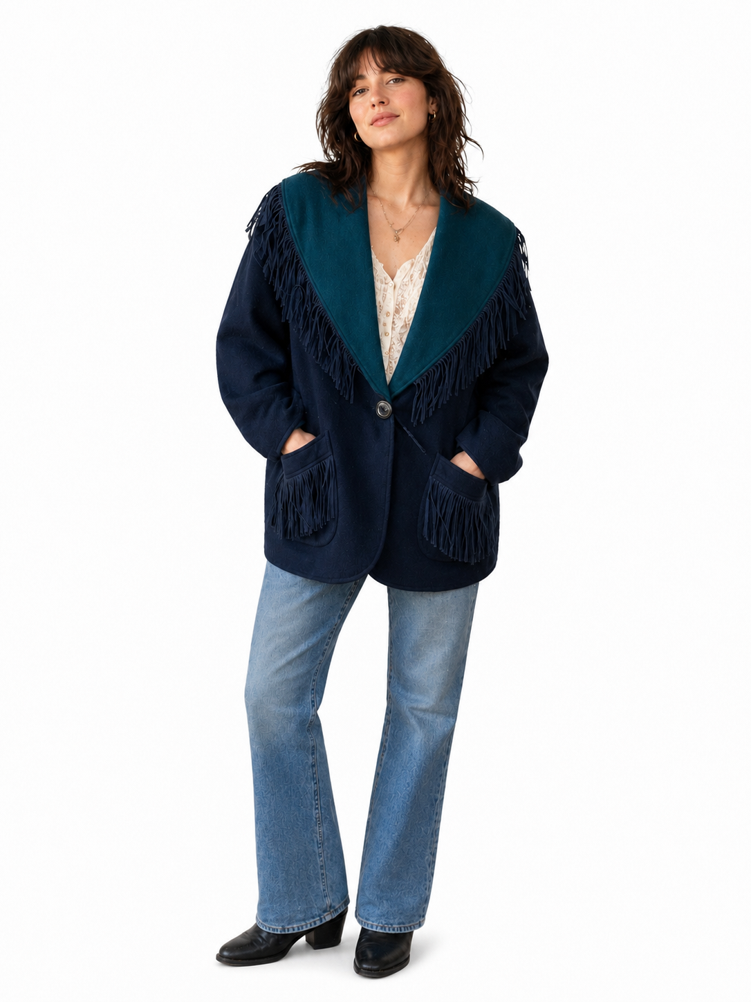 Western Wool Fringe Overcoat